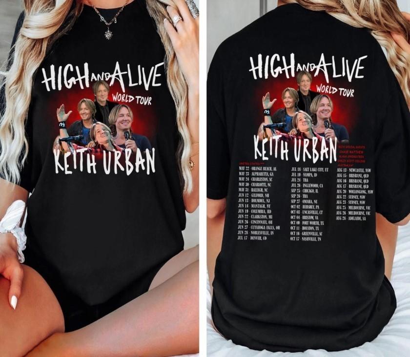 Keith Urban High and Alive Tour 2026 Shirt Keith Urban 2026 Concert T-Shirt M