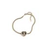 Chanel CC Double C Black And Gold Heart Shaped Rhinestone Chunky Chain Metal Necklace Women Necklace ABB649-B14145-NR576