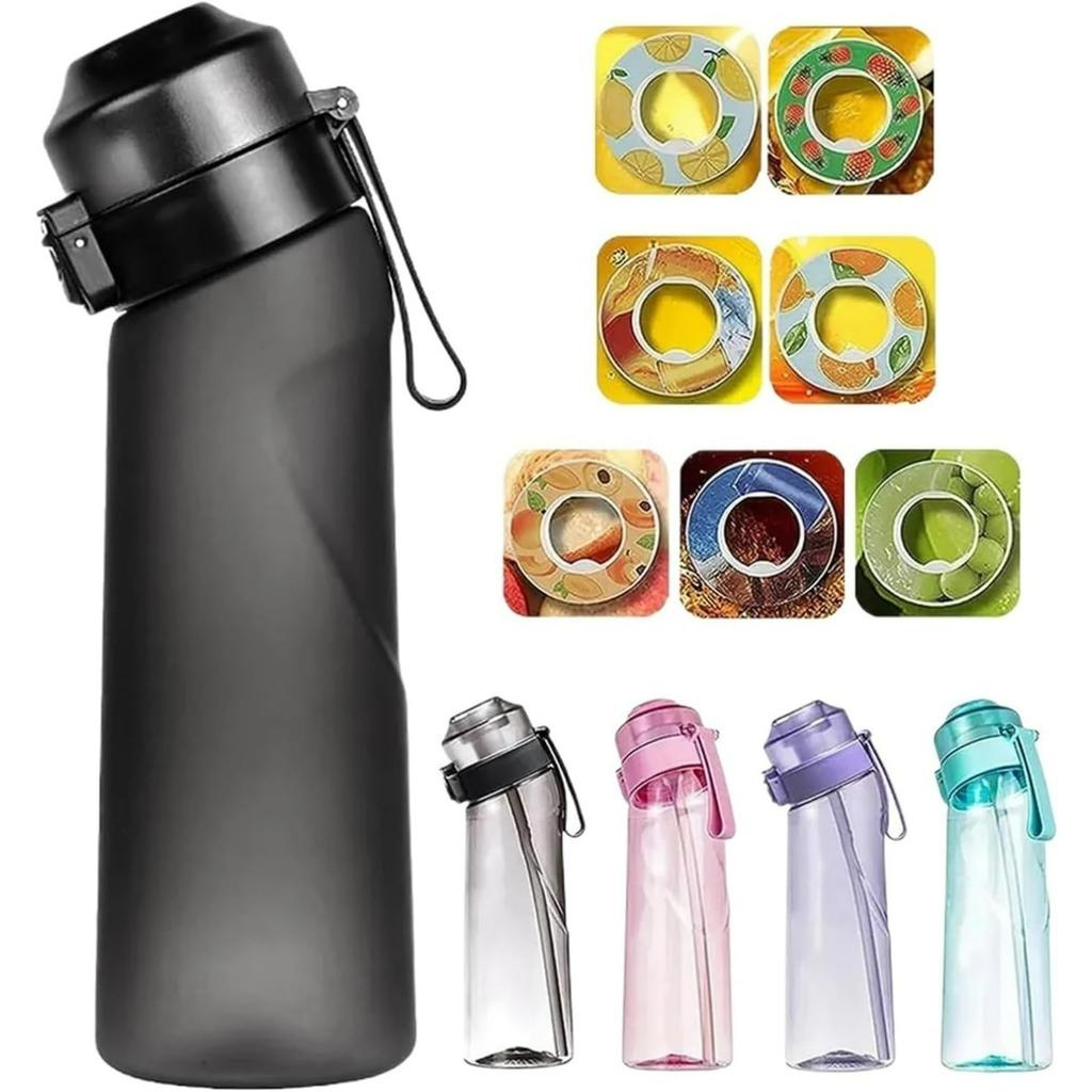 Borraccia Aromatizzata 650ml - Borraccia Sportiva con 7 Capsule Aromatizzate alla Frutta per Campeggio all'Aperto e Fitness