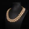 European and American Vintage Heavy Industry High-end Design Exaggerated Shape Glass necklace Classic Pearl Short necklace