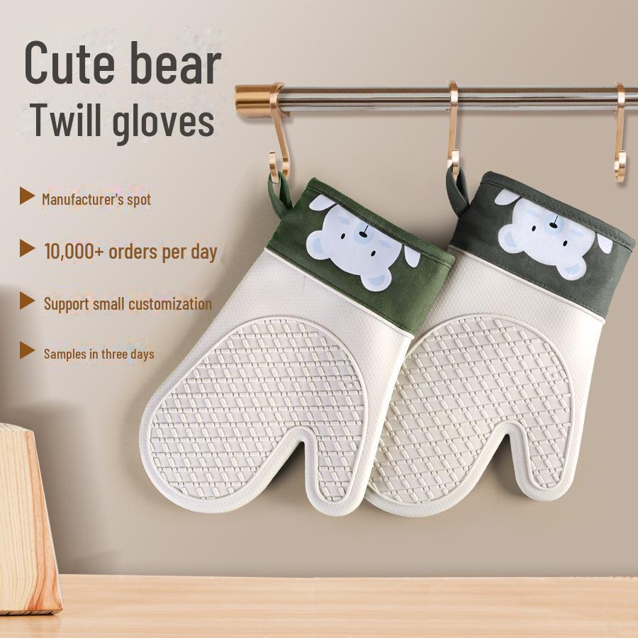 

Силиконовые перчатки Bear Twill с хлопком для выпечки в микроволновой печи Left Hand 125g Dove Gray