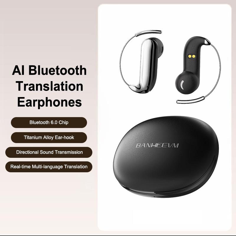 Ai Translator Earbud Earphones Wireless Bluetooth Headset Business Office Travel Real Time Translation Noise Reduction Headset