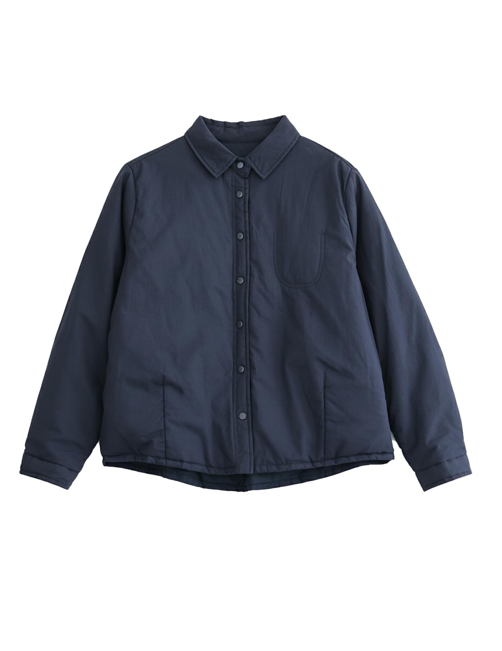 

Женская утепленная куртка Swoemc Petite, однотонная, с воротником-поло на одной пуговице, зимняя, аккуратная, темно-синяя, с воротником, пуговицами, манжетами, карманами, верхняя одежда, повседневная, (Размер