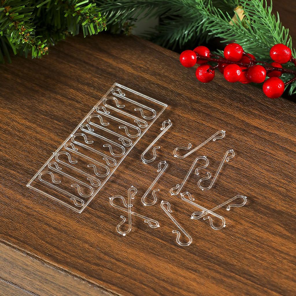 Christmas Tree Ornament Hooks Set Of 10 Plastic Hanging Clips For Holiday Decoration And Gift Use