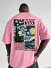 T-shirt estiva da uomo 100% cotone puro alla moda casual larga tributo a Van Gogh stampa quadro famoso girocollo manica corta