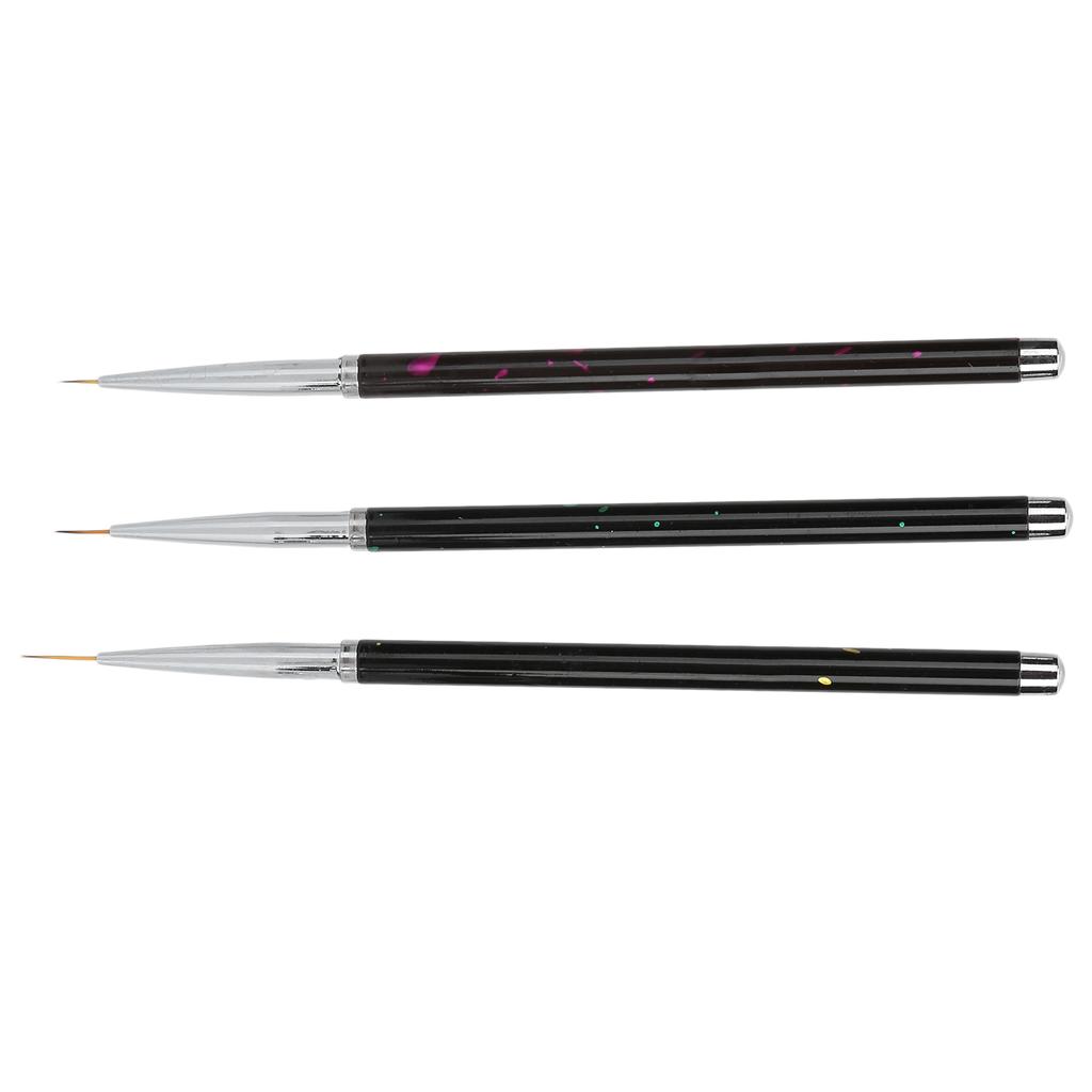 3pcs Nail Art Liner Brushes Home Salon Portable Nail Painting Drawing Design Brush Set