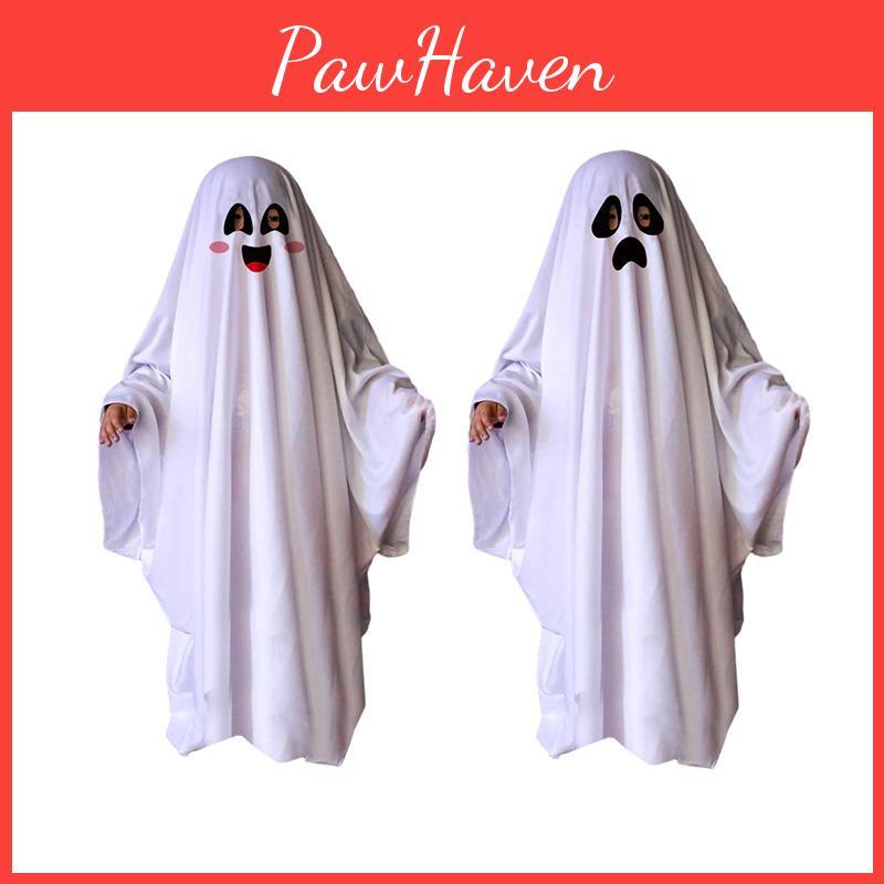 Halloween Kids Costume Ghost Cape For Boys And Girls Cosplay Dress-up White Spirit Costume