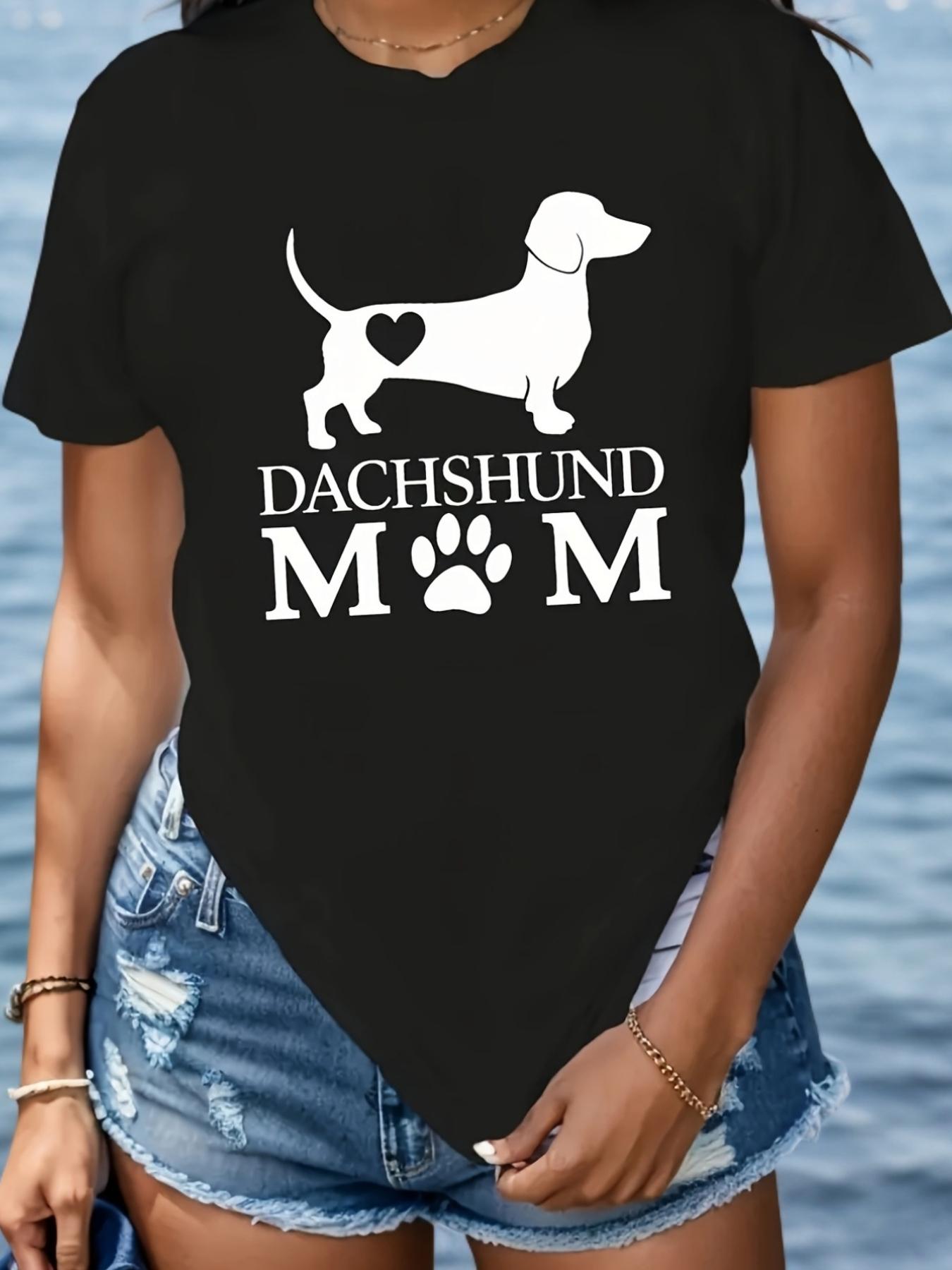 Dachshund Mom Heart Paw Print T-shirt XXXXL