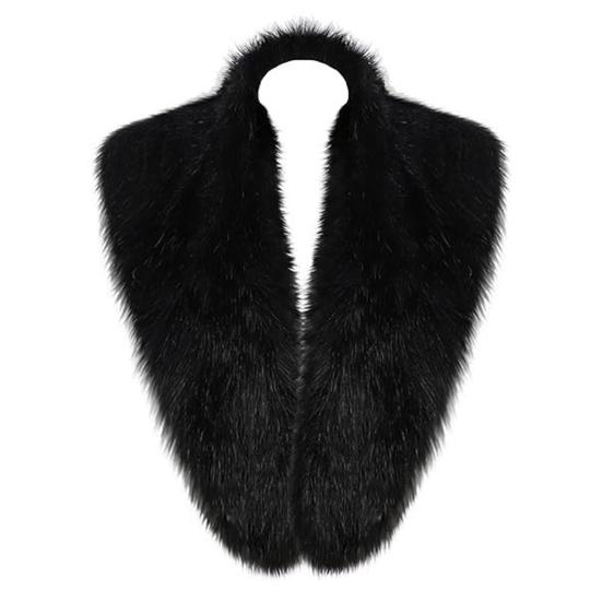 Faux Fur Scarf with Velvet Lining Invisible Fur Clip Artificial Fur Shawl Dresses Coats Fake Collar Neck Scarf