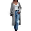 Knitted Pocket Cardigan Long Color Women's Loose Coat Sweater