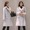 Sólido grosso pele do falso casual casaco de inverno presentes para as mulheres moda pele carneiro longo jaqueta casaco feminino quente trench coats