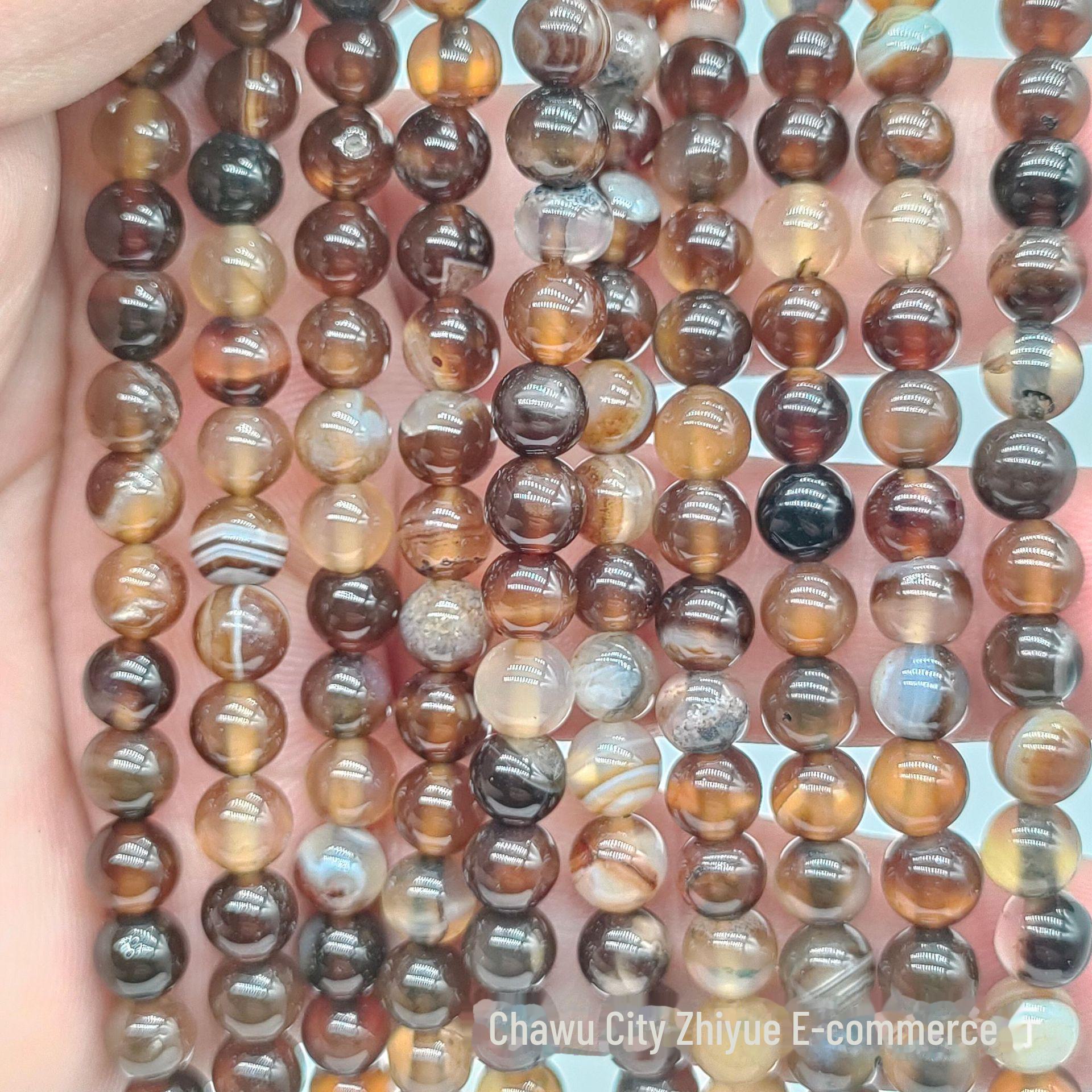 

Круглые бусины из полосатого агата Чжиюэ - аксессуары для ювелирных изделий своими руками 10mm (approx. 38 beads)