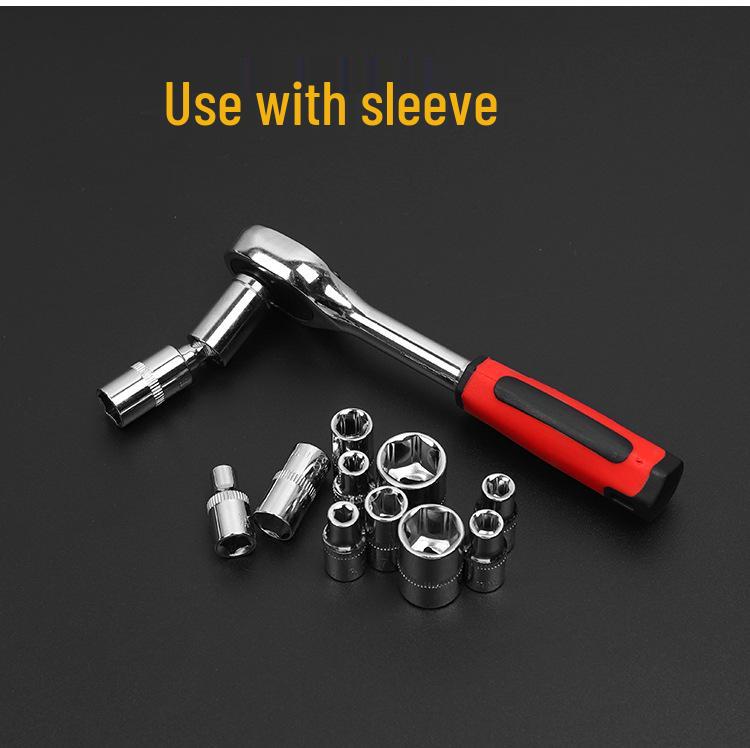 53-Piece Small Tool Set with 1/4" Ratchet, Extension Rod, Quick Wrench & Sockets for Auto & Mechanical Repair