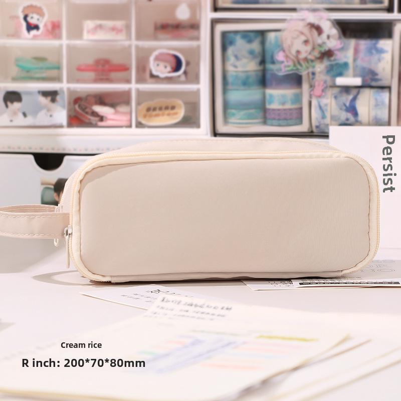 

2023 г. Большой вместительный пенал в японском стиле Simple Fresh Korean - уникальный и шикарный дизайн кремовый/бежевый
