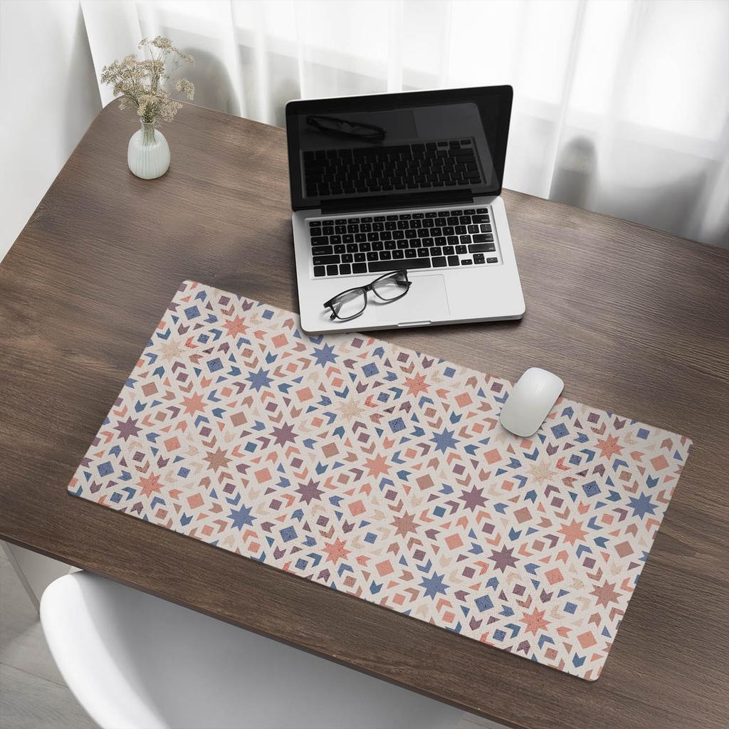 Durable Gaming Mat Geometric Retro Pattern 90x45 cm