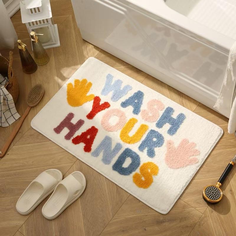 Креативный коврик для ванной с буквами, мягкий, с ворсом, милый коврик для ванной, коврик для прихожей, ковер для гостиной, квартиры, домашнего декора 40 60cm