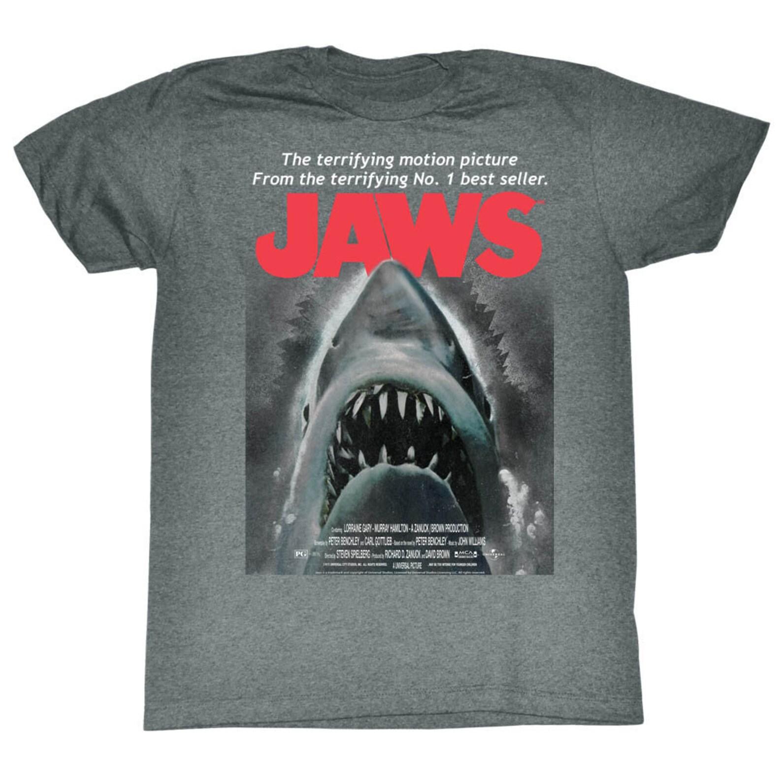 Jaws Beware Graphite Heather Adult T-Shirt M