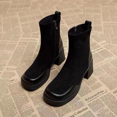 Fashion High Heels Ankle Boots Women Chunky Shoes Elegant 2025 Winter New Trend Fashion Party Chelsea Boots Woman Brand Pumps Zapatos