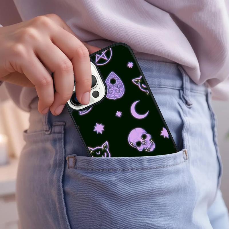 Witchcraft Halloween Cat Dark Witch Soft Phone Case For iPhone 17 Air 15 16e 14 13 Pro Max Coque 12 11 Pro Max PLUS Cover