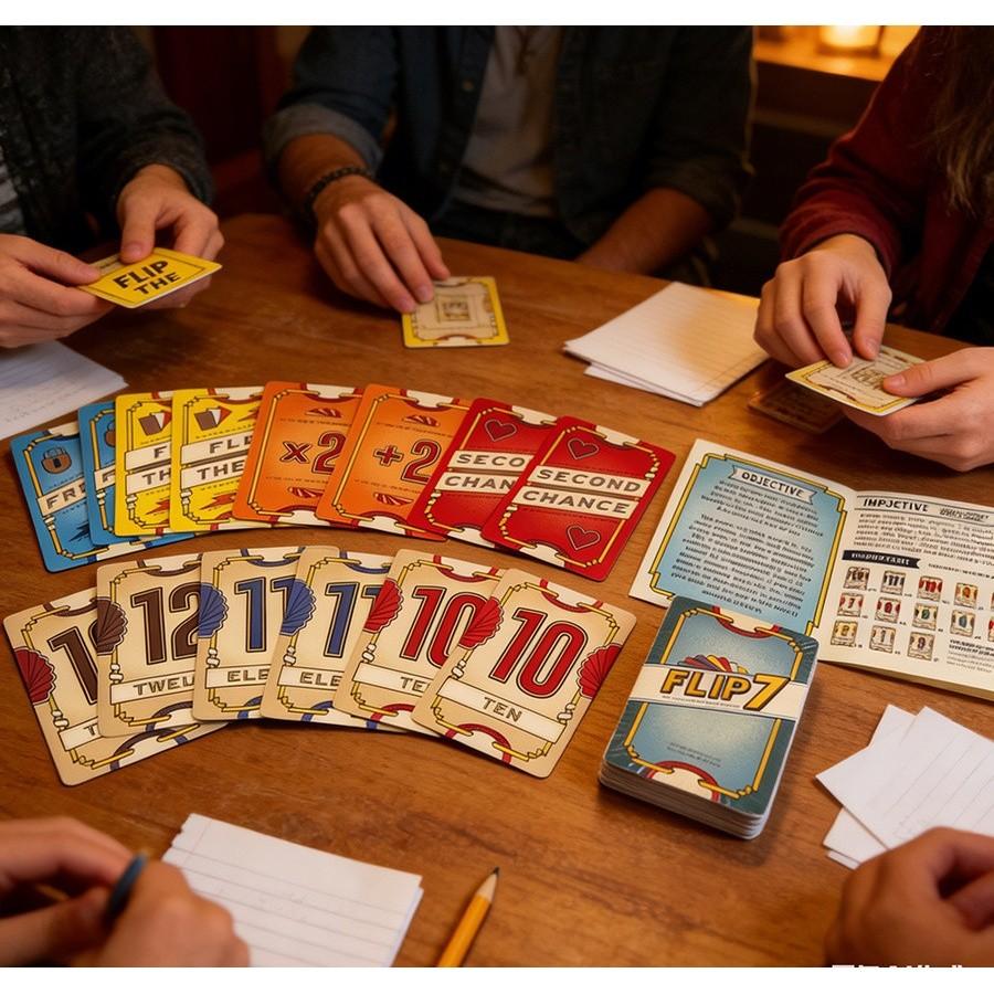 Flip 7 Card Game With Educational And Brain Development Features Family Fun Group Play