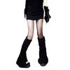 Harajuku Women Lolita Flared Leg Warmer Rib Knit Striped Letters Knee High Socks