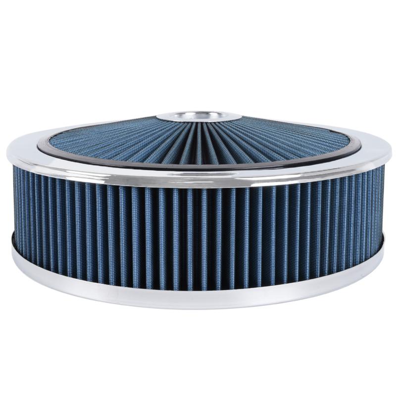 RASTP-14" x 4" Washable Round Super Flow Thru Air Cleaner Filter For 5-1/8 Carb Neck OFI177
