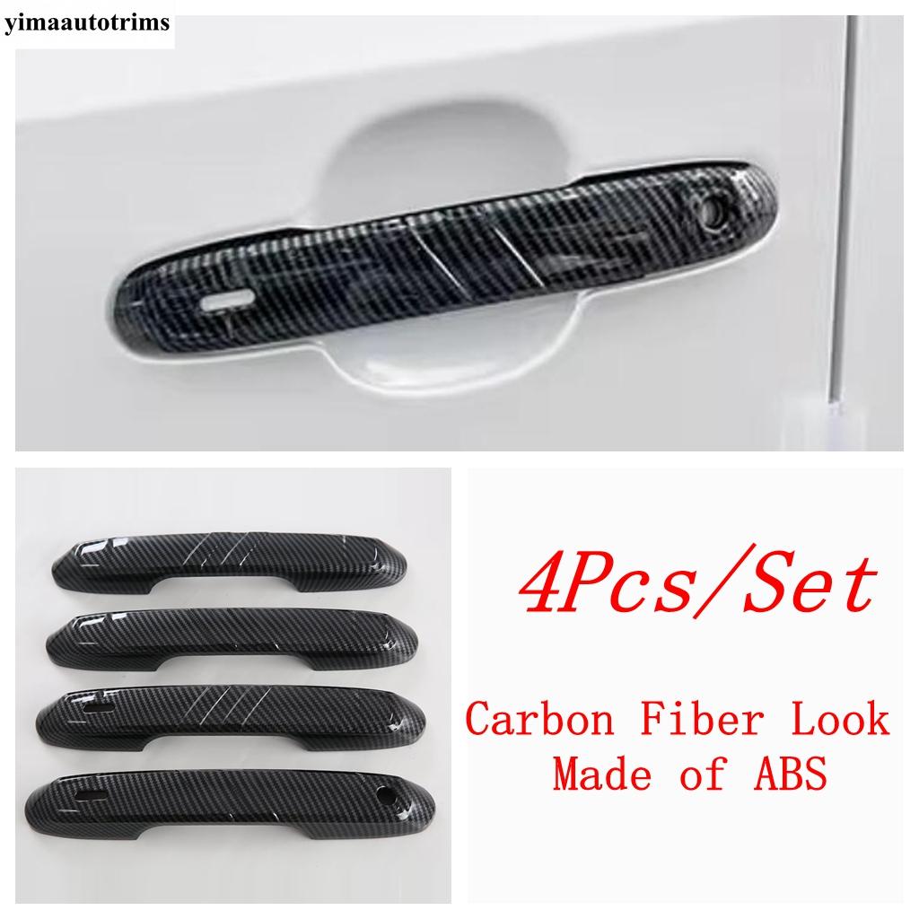 

Car Door Handle Bowl Decoration Protection Cover Trim Carbon Fiber Accessories For Toyota Land Cruiser 250 Prado LC250 2024 2025 Carbon Fiber Look-A