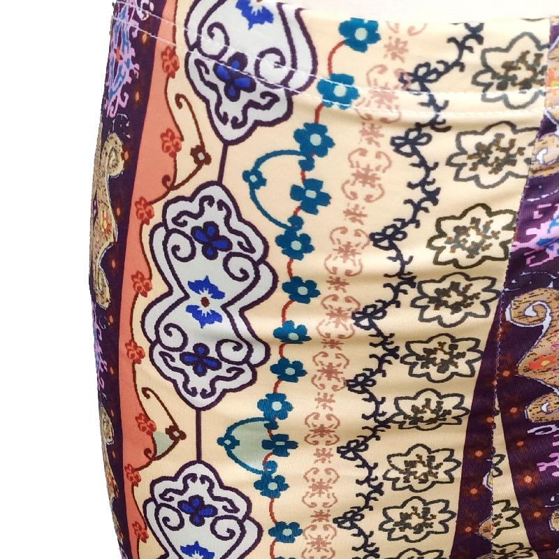 DAFIFY Damenmode, lässig, Frühling, Herbst, Bohemia-Druck, hohe Taille, Hosen und Caprihosen