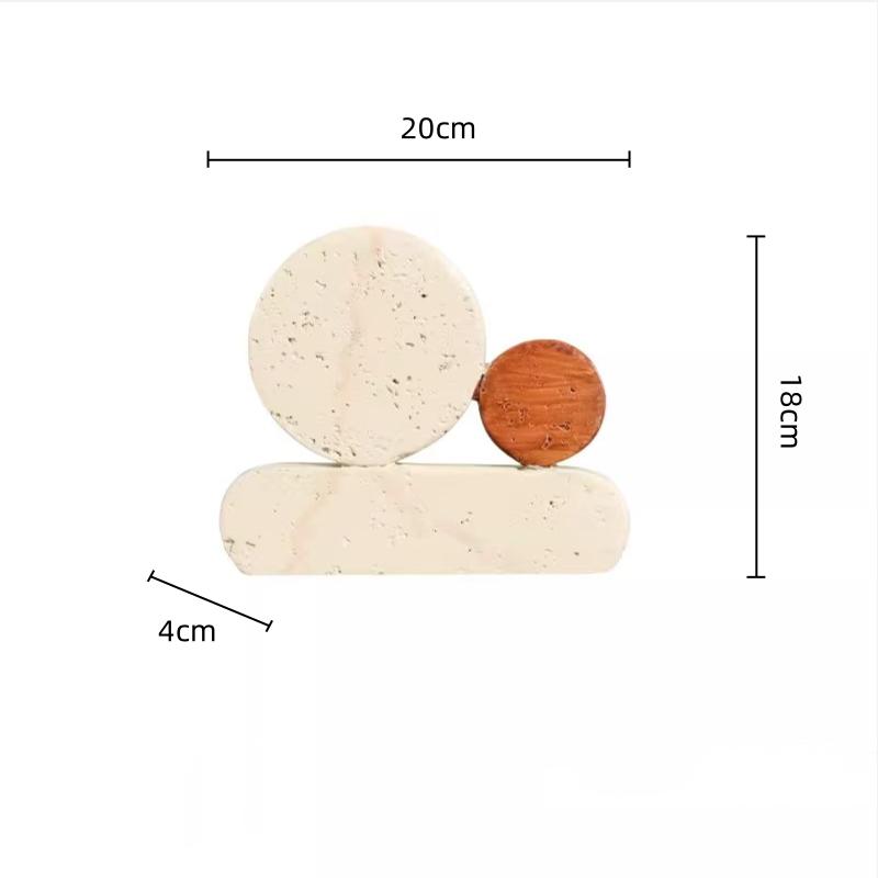 Resin Handicrafts Geometric Circle Splicing Imitation Cave Stone Hollowed-out Decorative Figurines Home Decoration Accessories