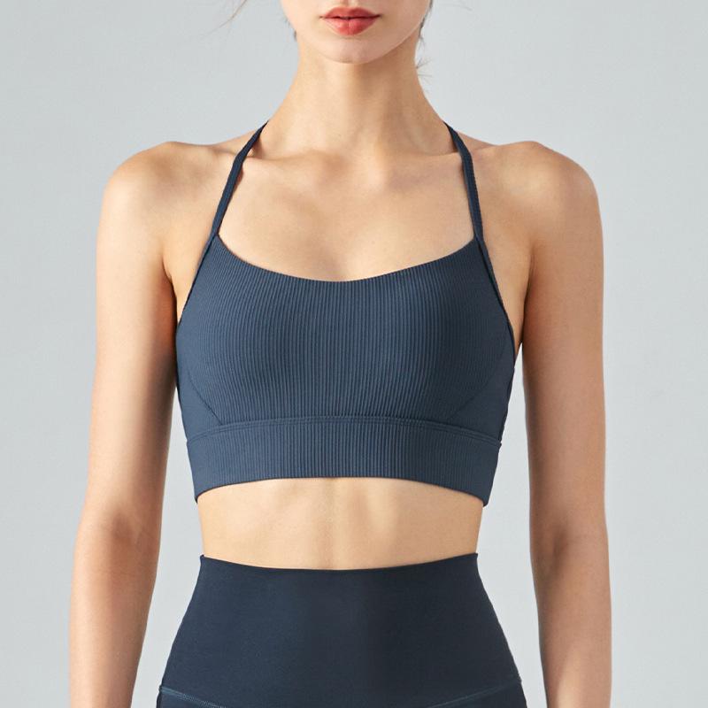 

Shockproof T-back Sports Bra with Pads - Women s Running & Fitness Top L