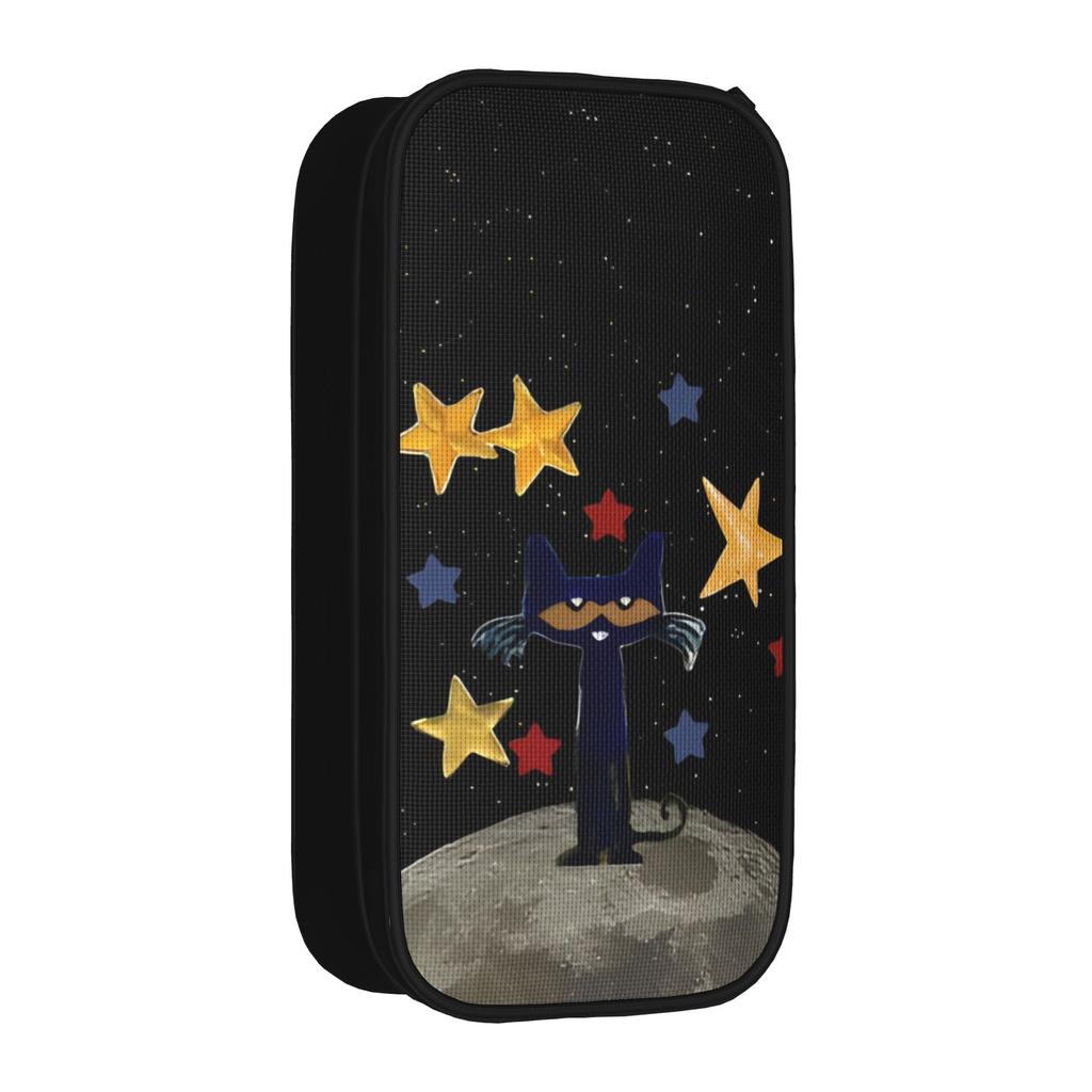 Petes the Cat Pencil Cases Lovely Cool Cartoon Kitten Pen Bag Girls Boys Large Storage Students School Zipper Pencilcases