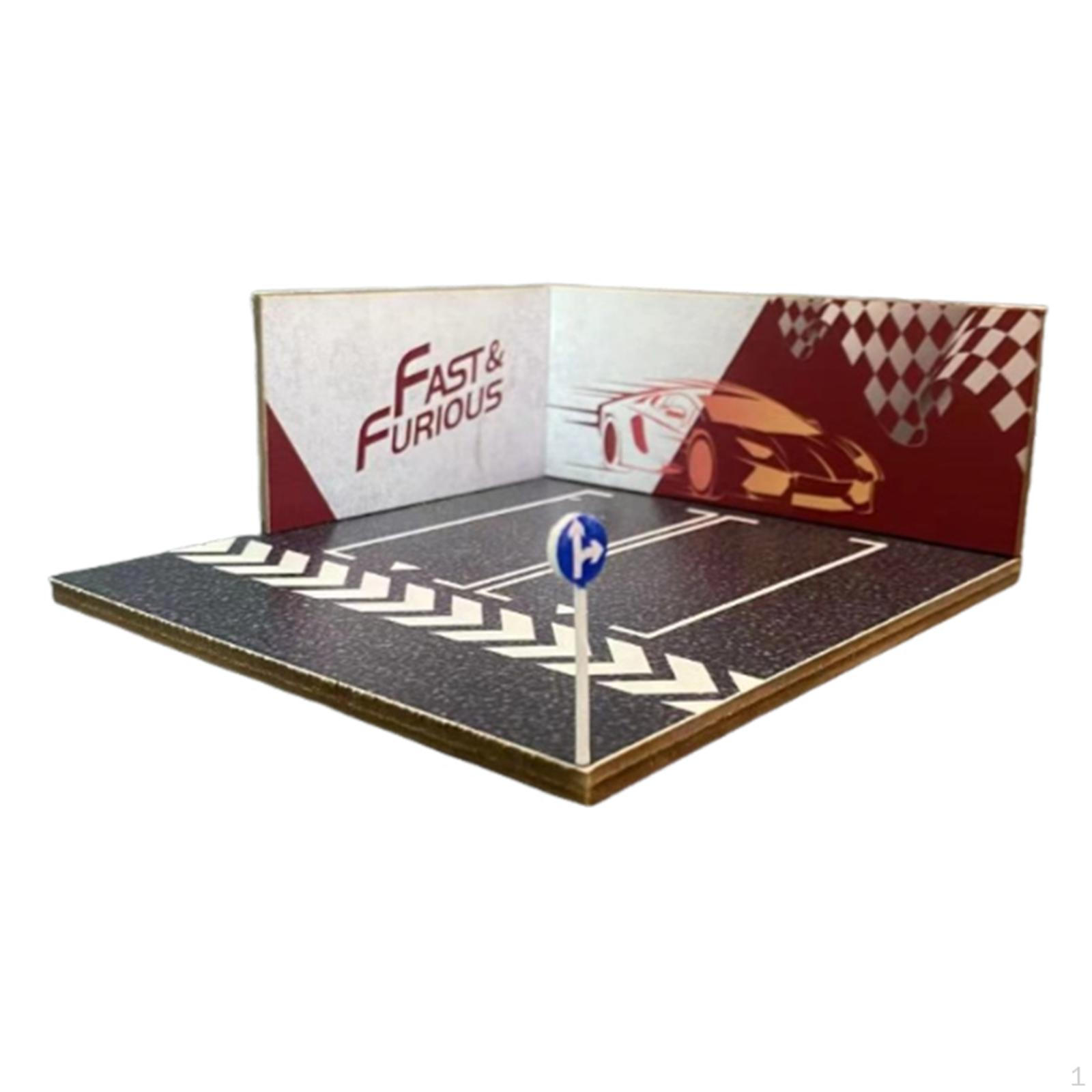 

1/64 Model Car Parking Space,Diecast Garage Design,Nonslip Background for Vehicle Display Style C
