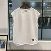 Summer Men Thin Vest Round Neck Waffle Sleeveless Solid Color Casual Waistcoat Fitness Sports Basketball