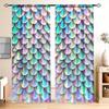 2 Panels Sparkling Fish Scales Pattern Window Curtains   Half Blackout Suitable for Artistic Home Decorative Curtains
