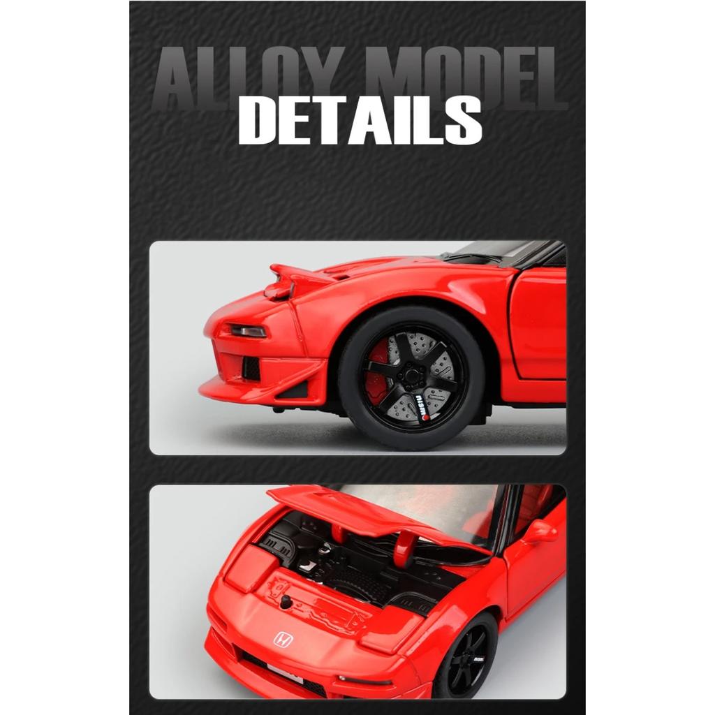 1/32 Honda Acura NSX NA1 Supercar Racing Sports Couple Alloy Metal Diecast Model Car Pull Back Collection & Hobby Gifts Present