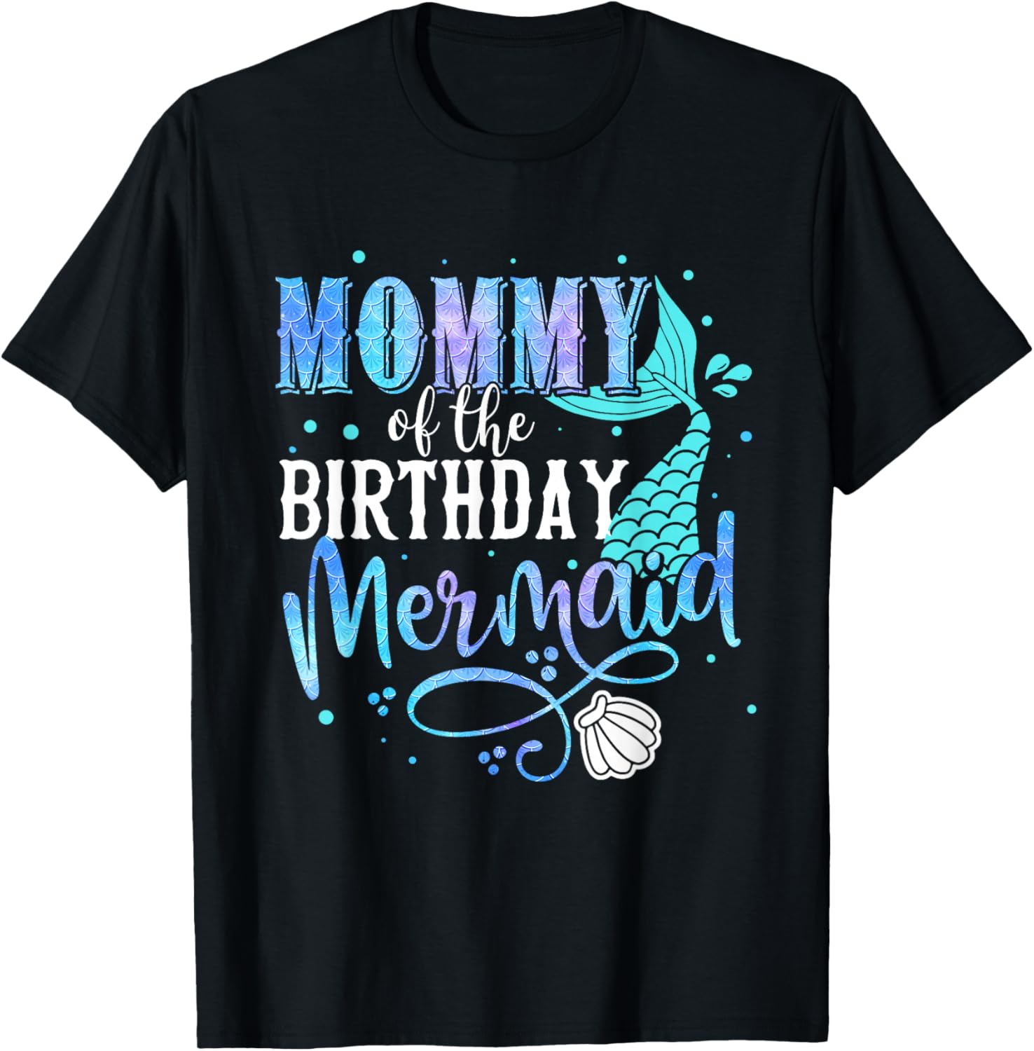 Mommy of The Birthday Mermaid Family Matching Mom Mother T-Shirt S разноцветный