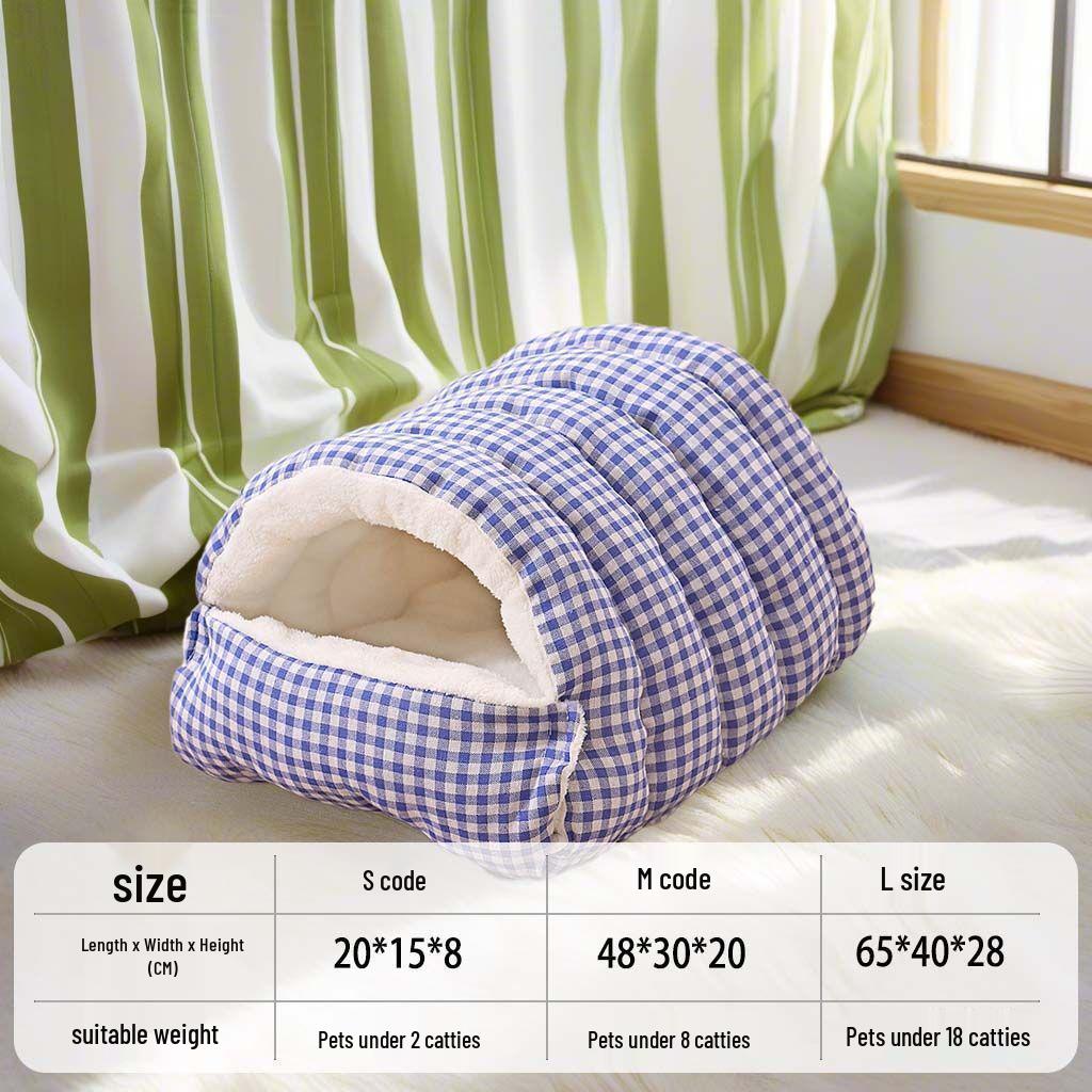 All-Season Warm Pet Nest: Enclosed, Washable Cat & Dog Bed