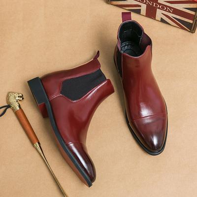 Mode Slipper Herren Lederstiefel Elegante Lässige Formelle Chelsea Boots Mode Mann High Top Schuhe Bequeme Motorradstiefel Business Botas