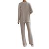 Two-piece Set 1116 Autumn Fashion Straight-leg Pants V-neck Pit Strip Knitted Sweater Casual Suit Women's Clothing