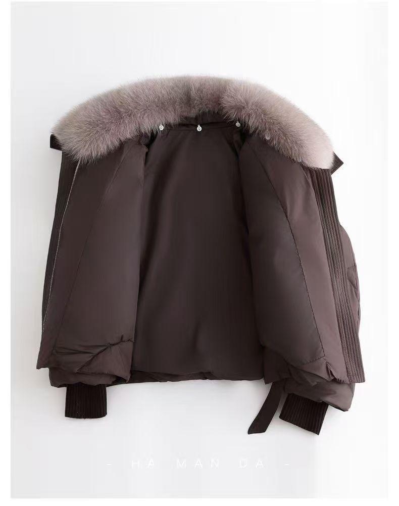 Big Fur Collar Down Cotton Coat Large Size Thickened Warm Jacket