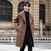 ROMON Men's Mid-Length Wool Blend Business Trench Coat