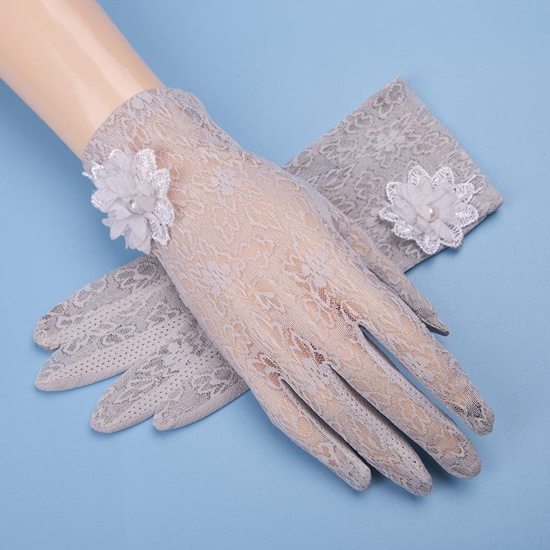 Women's UV Protection Summer Gloves: Thin Ice Silk, Lace, Elastic, Non-Slip, Touchscreen for Driving, Cycling, Electric Scooter