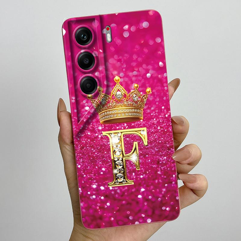 For Tecno Camon 40 Pro 4G 5G CM6 CM7 Case Crown Letter Silicone Soft Phone Cases For Tecno Camon40 Camera Protection Back Cover