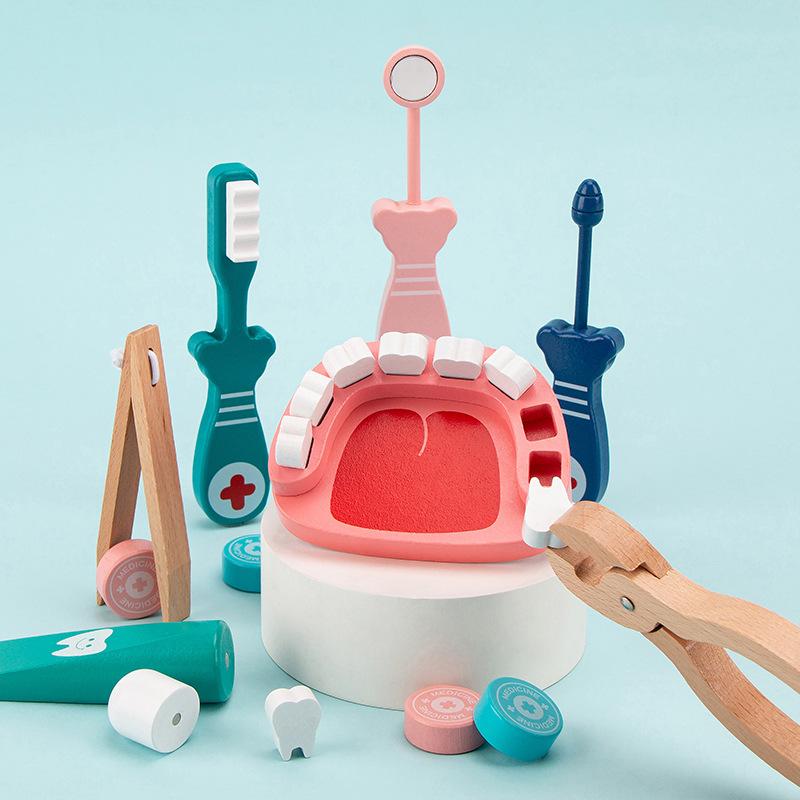 Kinder Simulation Familie Allgemeinmediziner Rolle Spielen Mädchen Auskultation Injektion Medizin Box Holz Set Spielzeug