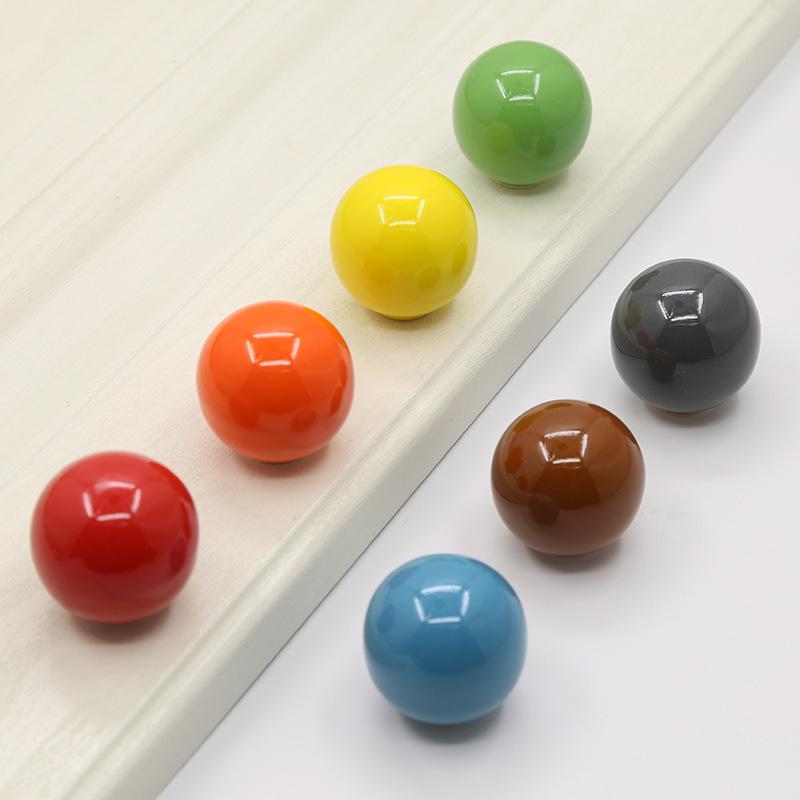Round Colored Ceramic Drawer & Cabinet Handle
