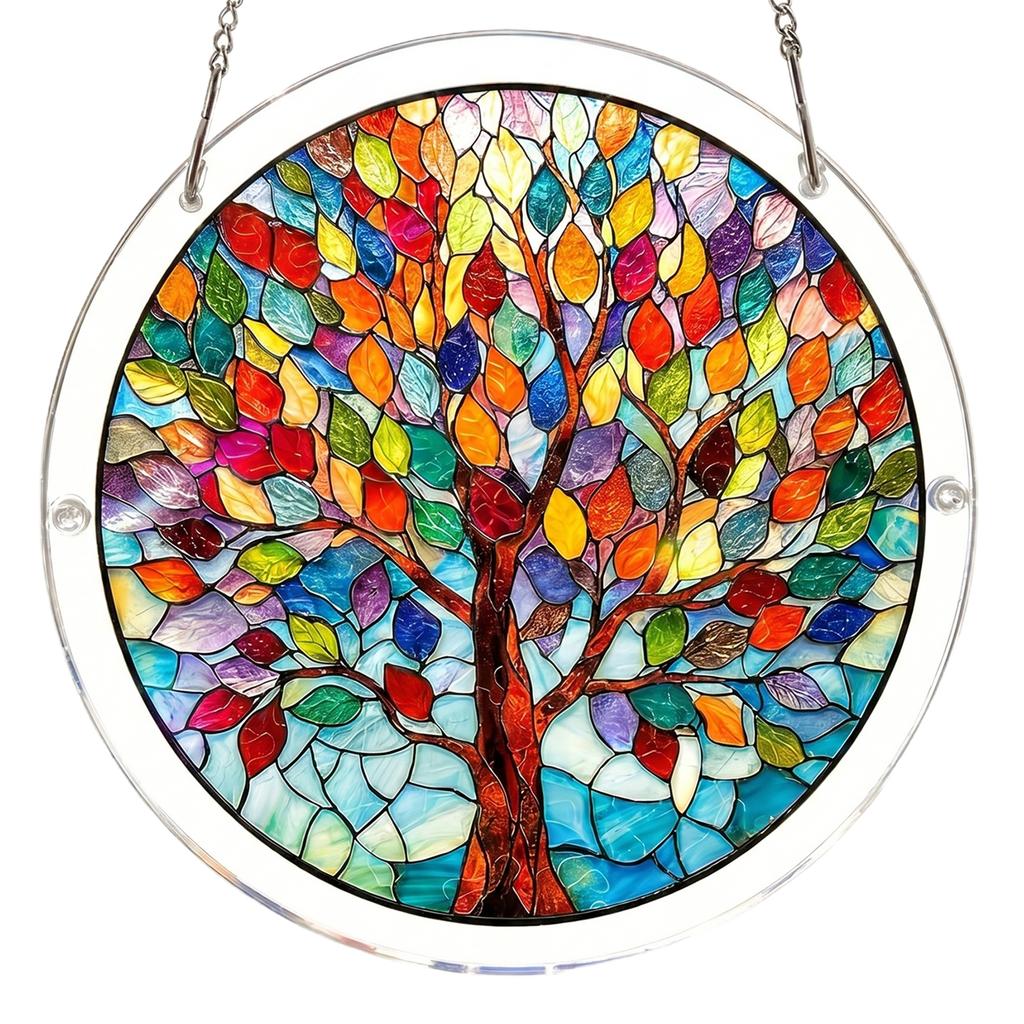 Acrylic Puzzles Curtain Decoration DIY Suncatcher Puzzle Kits with Chain 7.36 Inch for Women Men Mom Birthday Gift Home Decor