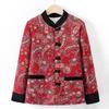 Elegant Chinese-Style Cotton Jacket for Middle-Aged Women: Stand Collar & Frog Buttons, Perfect for Autumn/Winter.