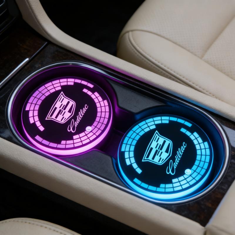LED Auto Getränkehalter Matte USB Lade Untersetzer für Cadillac ATS CTS DTS STS SLS XLR BLS Escalade CT6 Innenlicht Matte