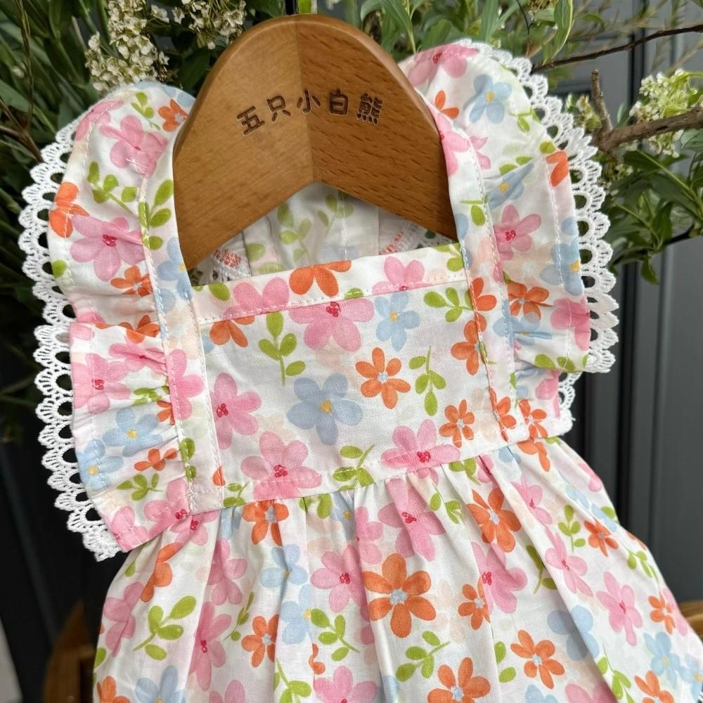Cute Thin Pet Dog Dress Summer Sweet Corgi Teddy Clothes Princess Style Floral Print Cat Dog Skirt Pet Supplies