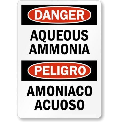 Bilingual Aqueous Ammonia Aluminum Weatherproof SignAluminum 20x30cm(7.8x11.8inch)